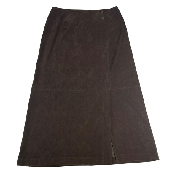 Nortonstudio Midi Skirt Women's 12 Stretch Brown Polyester Spandex Spring Busine - Picture 1 of 5